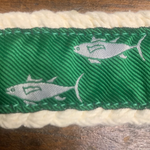 BNWOT POLO RALPH LAUREN SAILOR’S KNOT BELT WITH GREEN TUNA FISHING MOTIF - Picture 6 of 14